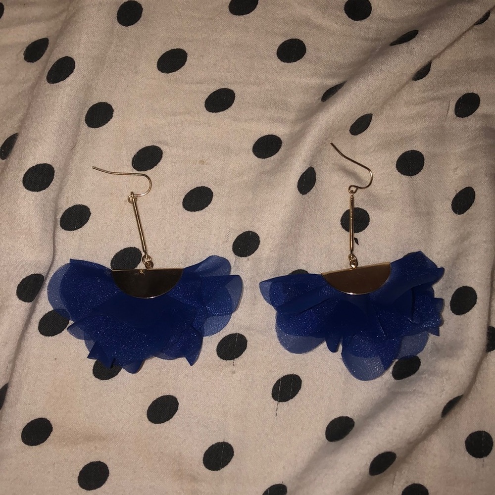 blue flower earrings